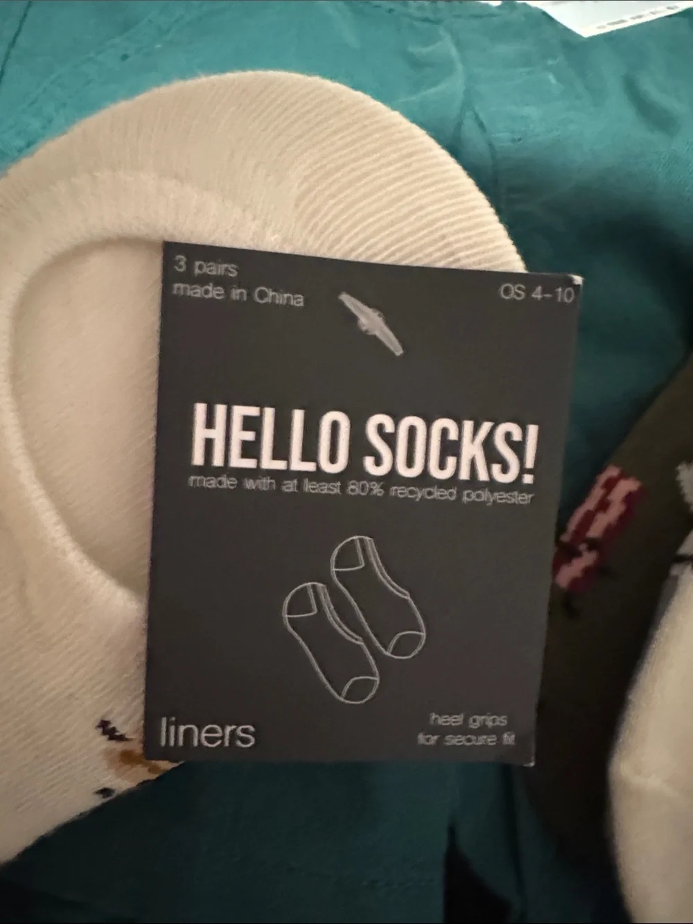 9pairs of Hello Socks Liners One Size 4-10